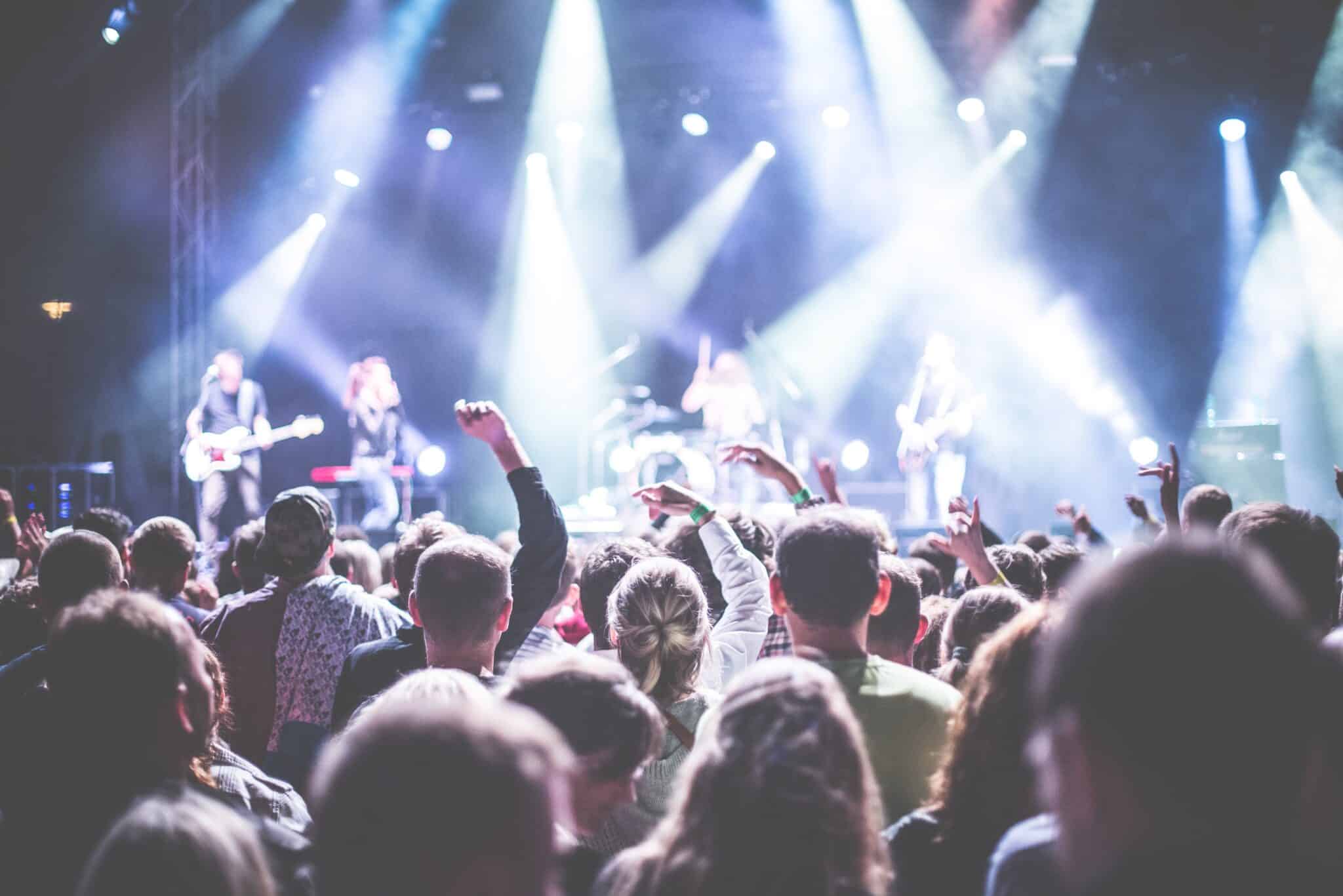 Large crowd at a rock concert.